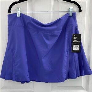 Blue Asymmetrical Skater Mini Skirt for Athletic Wear